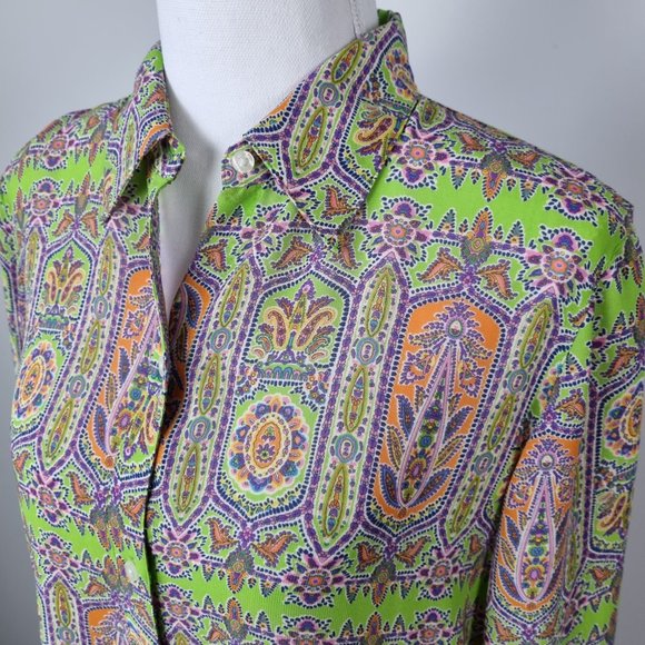 Chaps EST 1978 Women's Print Shirt Size M - Picture 3 of 12